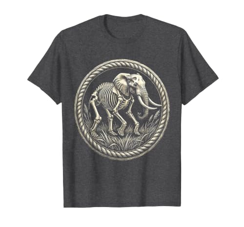 Mademark Elephant Skeleton Mid-Stride Through Tall Grass T-Shirt - Men - size chart
