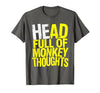 Mademark Head Full of Monkey Thoughts Funny Primate Design T-Shirt - Men - size chart