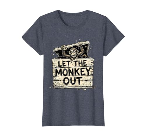 Mademark Let the Monkey Out Wild Primate Graphic Design T-Shirt - Women - size chart