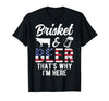Brisketarian Shirt and Cow Smoking Apparel Brisket and Beer That's Why I'm Here Beef Grilling Cow BBQ T-Shirt - size chart