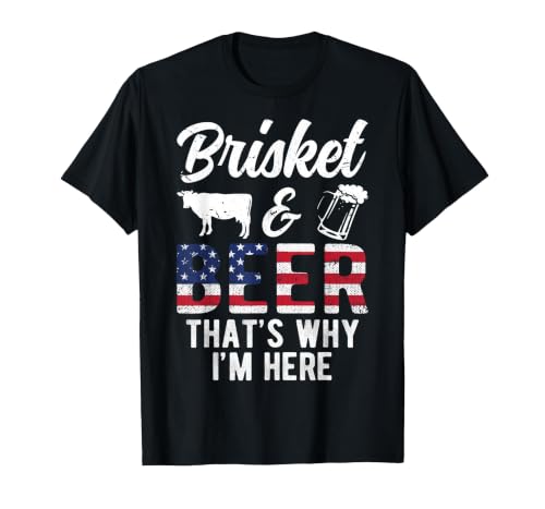 Brisketarian Shirt and Cow Smoking Apparel Brisket and Beer That's Why I'm Here Beef Grilling Cow BBQ T-Shirt - size chart