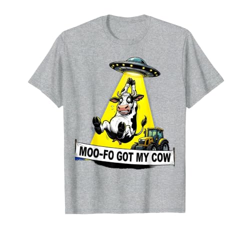 Mademark Moo-FO Got My Cow Alien Abduction Design T-Shirt - size chart