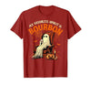 Bourbon Ghost Funny Halloween Drinking Apparel My Favorite Spirit is Bourbon Funny Halloween Ghost T-Shirt - size chart