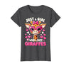 Funny Giraffe Lover Giraffe Just A Girl Who Loves Giraffes T-Shirt - Heather Blue
