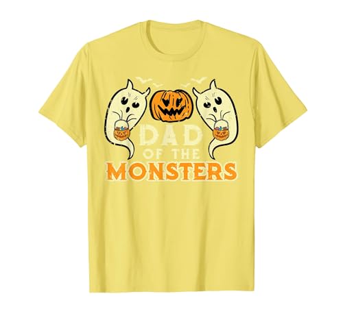 Mens Halloween Shirts For Dad Daddy Papa Men Halloween Dad of Monsters Funny Family Costume Papa Daddy T-Shirt - size chart