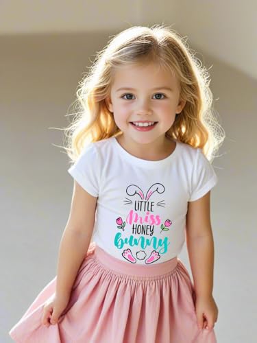 Easter Day Gift for Toddler Boy Baby Girl Tractor Loving Bunny T-Shirt — design detail