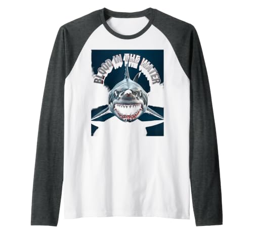 Mademark Blood in the Water Shark Women Design Raglan Baseball Tee - size chart