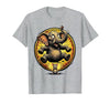 Mademark Elephant Scared by Tiny Mouse Funny Animal Design T-Shirt - Men - size chart