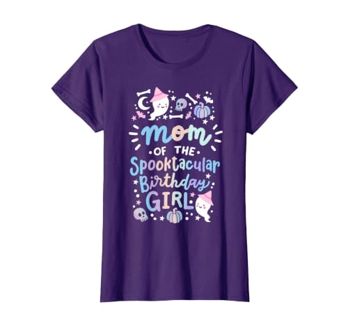 Faboolous Family Halloween Birthday Party Outfits Mom of the Spooktacular Birthday Girl Halloween Family T-Shirt - size chart