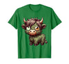 Cute Highland Cow Zombie Halloween Designs Highland Cow Zombie Halloween Farm Animal Women Girls T-Shirt - size chart