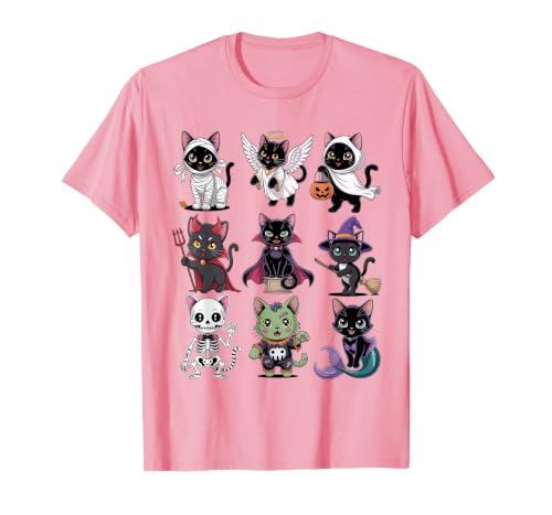 Halloween Cat Apparel Halloween Cat T-Shirt - Spooky Kittens Costume T-Shirt - size chart