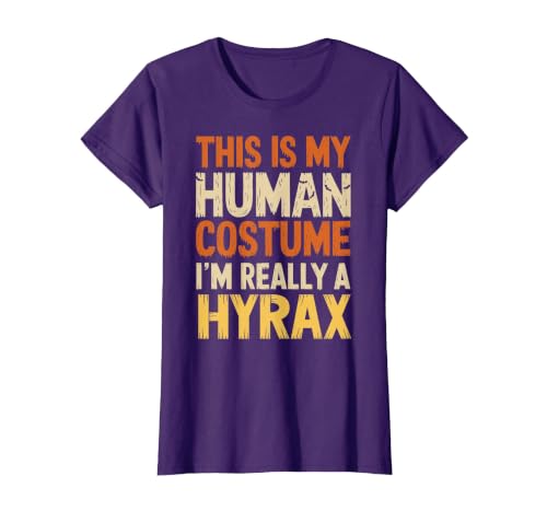 Hyrax Halloween Design This is My Human Costume I'm Really A Hyrax Halloween T-Shirt - size chart