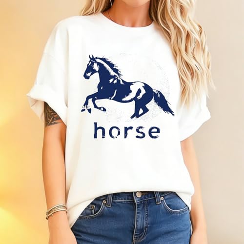 Pukcoun Horse Shirt Horse Lover V-Neck Shirt Retro Graphics T-Shirt Unisex - size chart