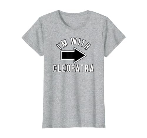 Lazy Last Minute Cleopatra Halloween Costumes Couples Halloween Costume Shirts I'm with Cleopatra T-Shirt - size chart