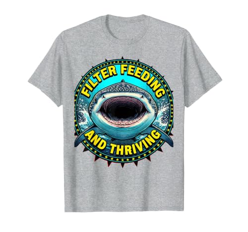 Mademark Whale Shark Filter Feeding and Thriving Design T-Shirt - size chart