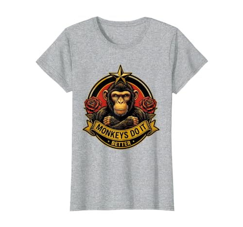 Mademark Monkeys Do It Better Funny Primate Design T-Shirt - Women - size chart