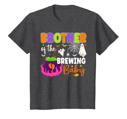 Halloween Baby Shower Brewing Baby Family Matching Brother of Brewing Baby Halloween Theme Baby Shower Spooky T-Shirt - size