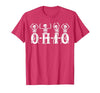Funny O-H-I-O State Skeleton Halloween Funny O-H-I-O State Skeleton Ohio Halloween Vintage Vibe Fun T-Shirt - size chart