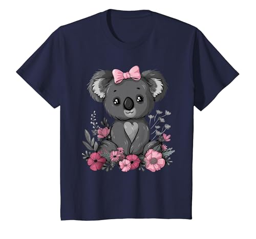 We Love Koalas - Kids Apparel Co. Koala Kawaii Koala Bear Pink Bow Flowers Girls Kids T-Shirt - size chart