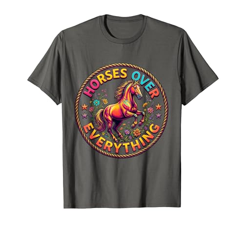 Mademark Horses Over Everything Women's Equestrian Design T-Shirt - Men - size chart