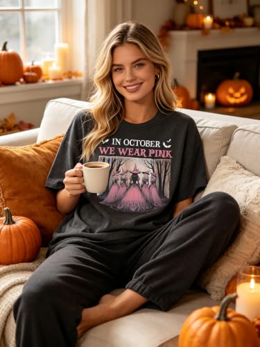 SGYHO Oversized Halloween Shirts for Women Spooky Season Pumpkin Ghost Fall Casual Tee - size chart