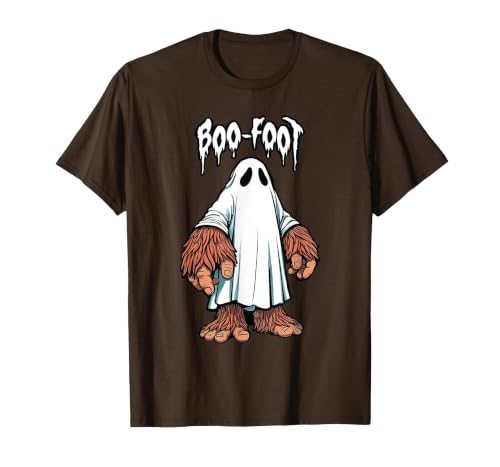Spooky Bigfoot Sasquatch Ghost Halloween Humor Fun Boo Foot Bigfoot Ghost Sasquatch Halloween Funny Humor T-Shirt - size
