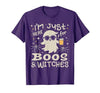 Flippin Sweet Gear I'm Just Here for Boos and Witches Halloween T-Shirt - size chart