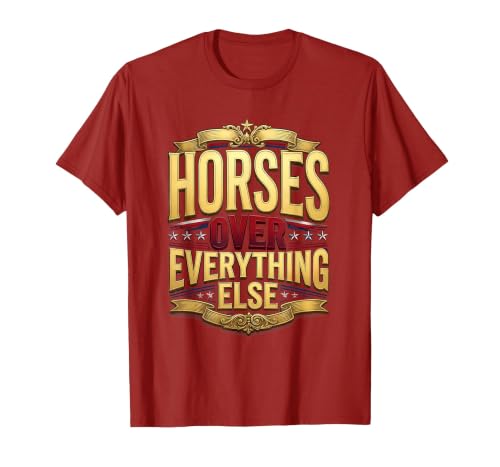 Mademark Horses Over Everything Equestrian Women's Design T-Shirt - Men - size chart
