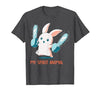 My Spirit Animal Cute Rabbit with Chainsaw T-Shirt — design detail