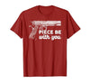 Gun Lover Cool Man Tee Piece Be with You 2nd Amendment Gun Lover Cool Man T-Shirt - size chart