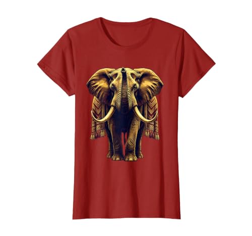 Mademark Ornate Parade Elephant Illustrated Graphic T-Shirt - Women - size chart