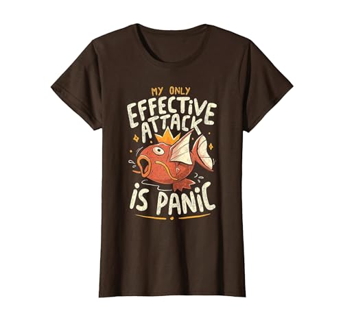 Funny My Only Effective Attack Is Panic Tee Shirt Fish My Only Effective Attack is Panic T-Shirt - size chart