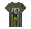 Mademark Funny Elephant Hiding Behind Tiny Tree T-Shirt - Women - size chart