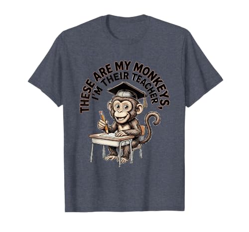 Mademark These Are My Monkeys I'm Their Teacher Circus Design T-Shirt - Men - size chart