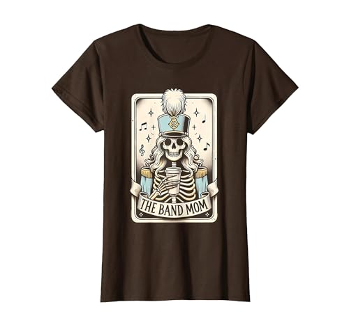 Marching Band Mom Tarot Card Skeleton Halloween Marching Band Mom Tarot Card Skeleton Mom Musical Instrument T-Shirt - size