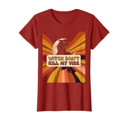 Mademark Witch Don't Kill My Vibe Halloween Women's Design T-Shirt - size chart