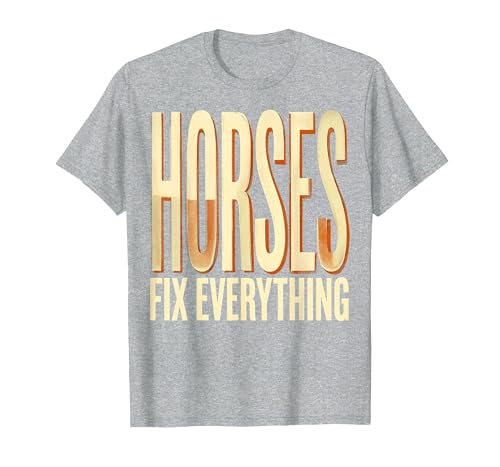 Mademark Horses Fix Everything Equestrian Design T-Shirt - Men - size chart