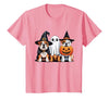 English Bulldog Halloween Funny Dog Lover Pumpkin Witch T-Shirt - size chart