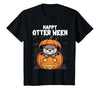 Otter Halloween Lover Gift Co. Happy Otter-Ween Lazy Halloween Costume Funny Animal Pun T-Shirt - size chart