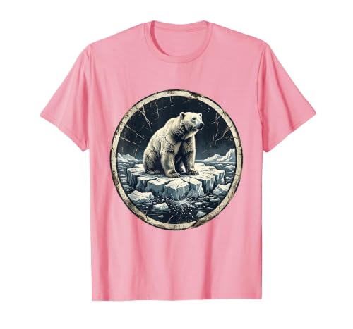 Mademark Polar Bear Drifting on Ice Floe Illustration T-Shirt - size chart