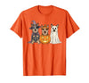 Funny Retro Australian Cattle Dog Halloween Witch Spooky Ghost Blue Heeler Pumpkin Halloween Dog Lover T-Shirt - size chart