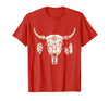 Buffalo Animals Gift Idea Bison Buffalo Skull Animal Design T-Shirt - size chart