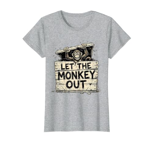 Mademark Let the Monkey Out Wild Primate Graphic Design T-Shirt - Women - size chart