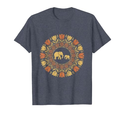 Mademark Mother Elephant and Baby Walking Through Tall Grass T-Shirt - Men - size chart