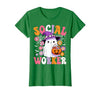 Groovy Social Worker Halloween Ghost Costume Halloween Social Worker Ghost Cute Social Worker Halloween T-Shirt - size chart