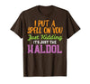 Halloween Nurse Shirts For Women Scrub Costumes Spell Just Kidding Haldol Funny Nurse Halloween RN ICU Women T-Shirt - size