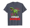 Dinosaur T Rex Zombie Saurus Halloween Kids Boys Zombie Saurus Skeleton Dinosaur T Rex Zombie Halloween Boys T-Shirt - size