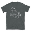 Generic Horse T-Shirt, Horse Silhouette Outline Graphic Equestrian Riding #25D3 - size chart
