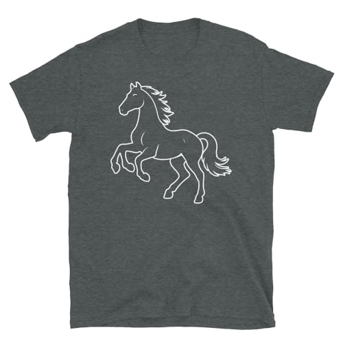 Generic Horse T-Shirt, Horse Silhouette Outline Graphic Equestrian Riding #25D3 - size chart