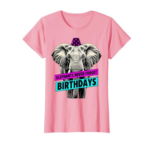 Mademark Elephants Never Forget Birthdays Funny Design T-Shirt - Women - size chart
